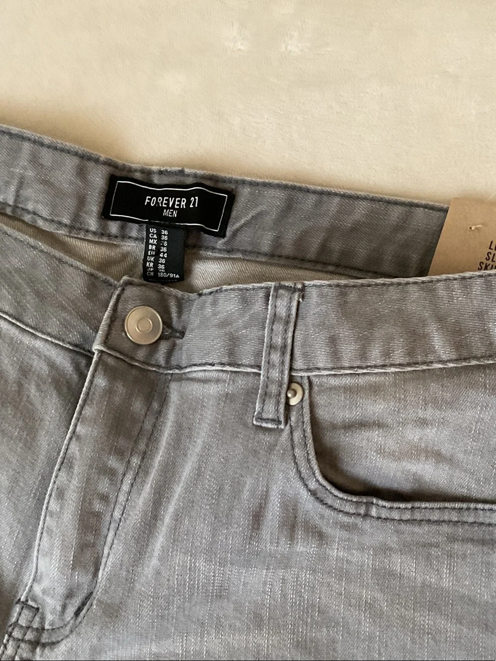 Forever 21 Men's Straight-Leg Jeans in Gray